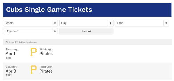 Pricing Strategy Example: chicago cubs ticket dynamic pricing strategy